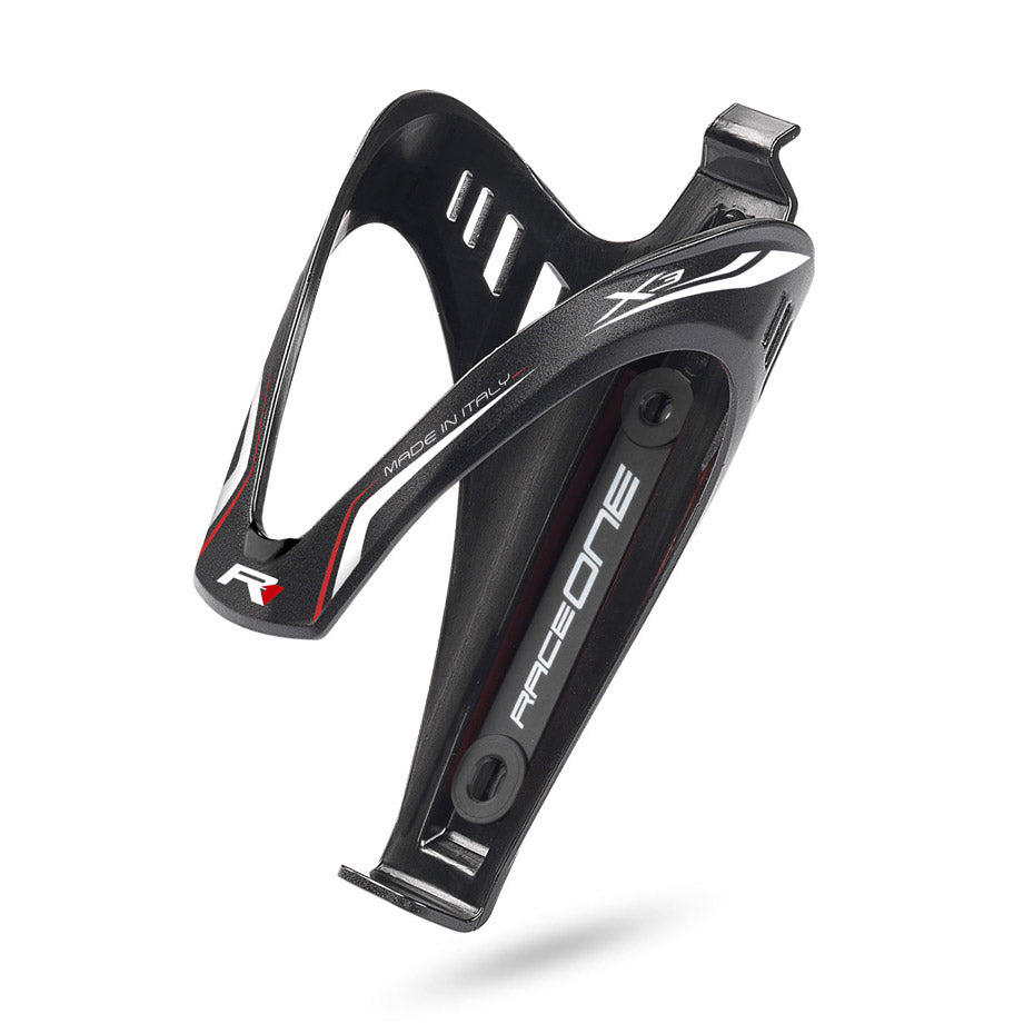 Raceone Bidone Holder x3 Mat Black Red White Striping