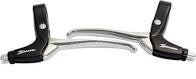 jeu de poignees de freins rollerbrake 4 doigts noir argent 2 pieces