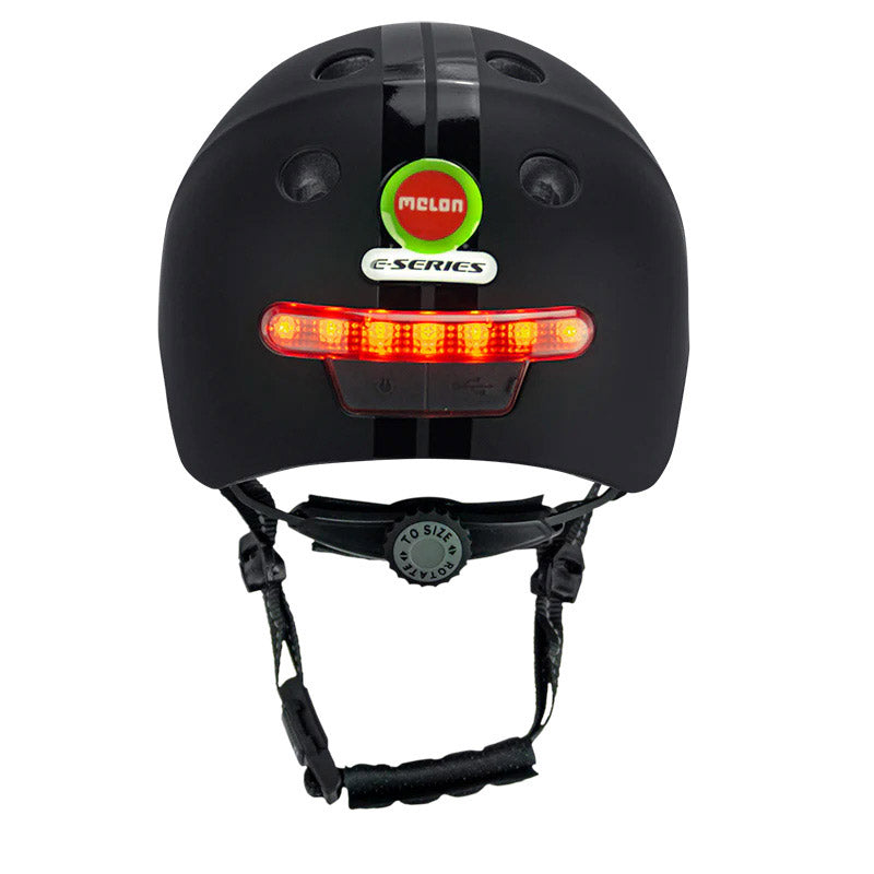 Casque de melon avec l'éclairage E-Series Black Ice XL-XXL