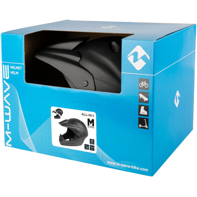 M-wave Downhill Bicycle Casque Unisexe Matte noir taille 54-58 cm