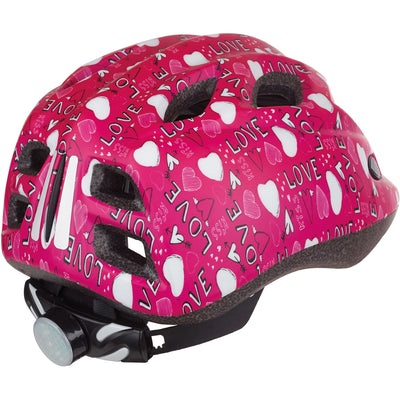 Polisport Junigoud Bicycle Casque S 52-56cm Love avec lumière LED