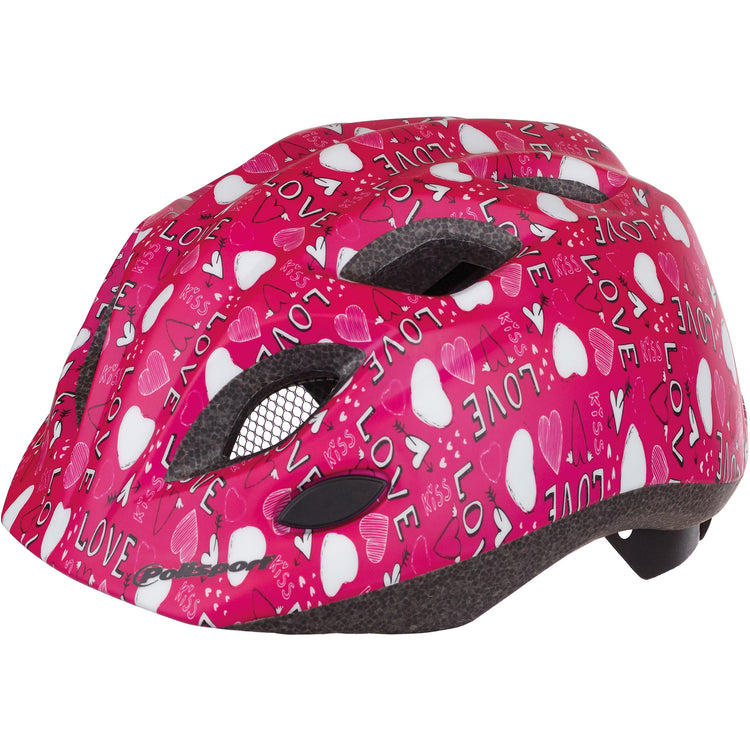 Polisport Junigoud Bicycle Casque S 52-56cm Love avec lumière LED