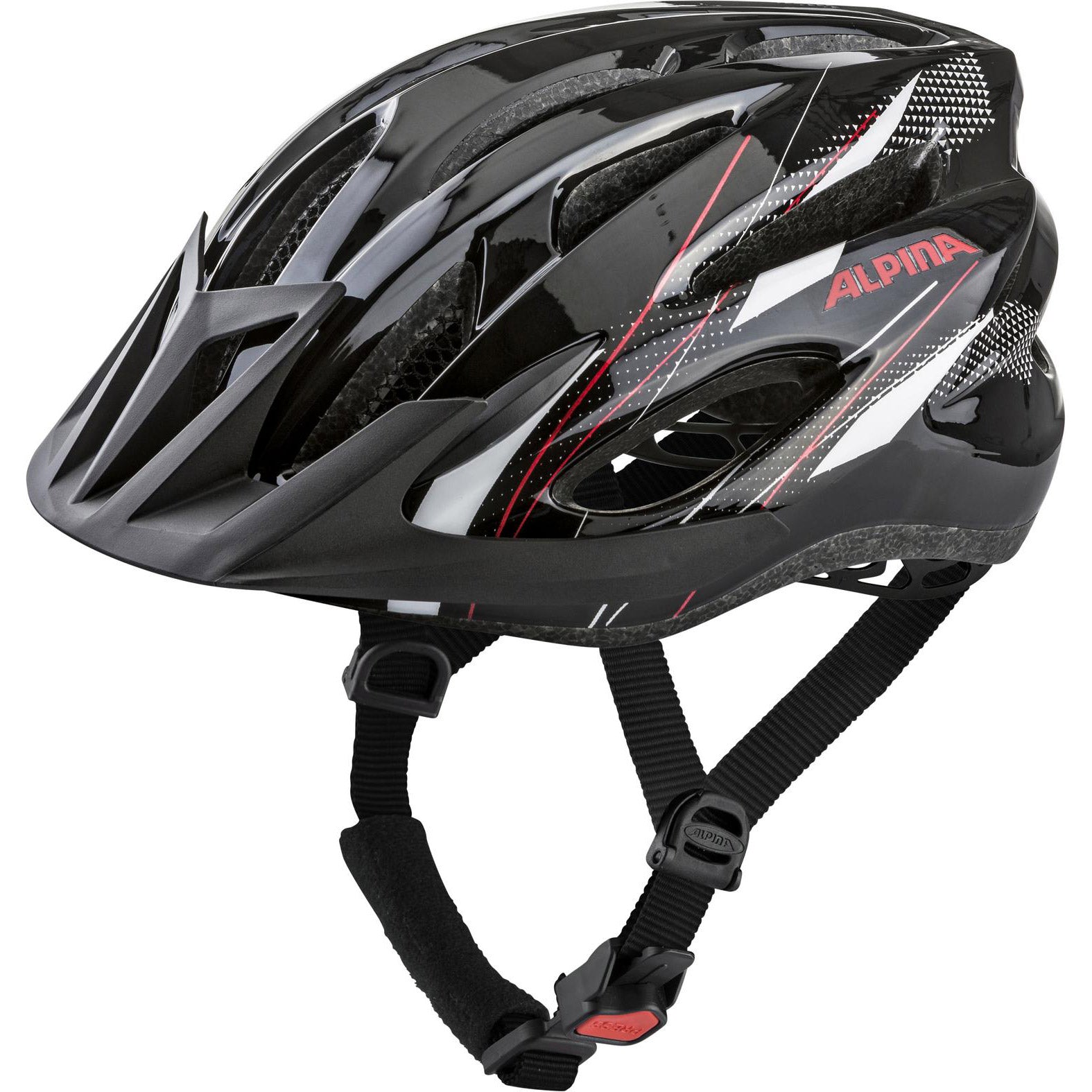 Olympic Sportswear Sports Mtb Helm MTB17 54-58 Gloss noir blanc rouge