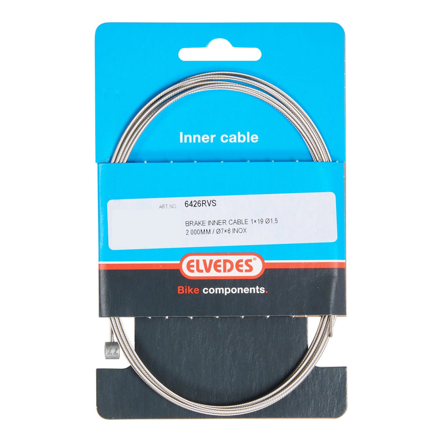 Elvedes Rem Binnenkabel 2000 mm en acier inoxydable T-nippel (10e)