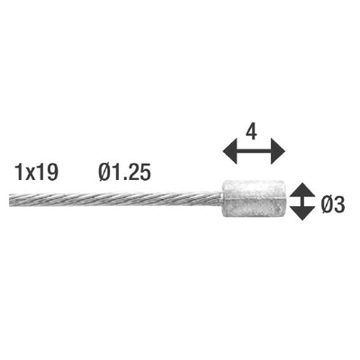 Câble de gaz Elvedes dans le fil Ton 49 (6413-49)