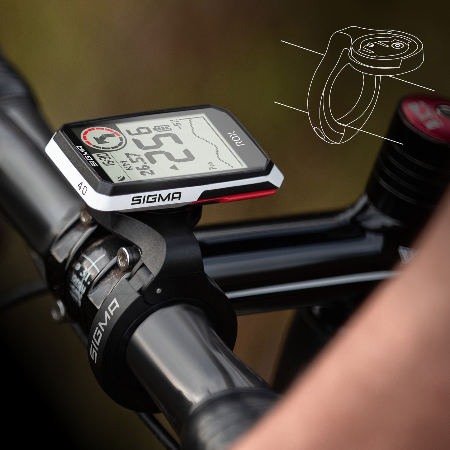 Sigma Rox 4.0 GPS SW Wi HR Starther Hod Cad Snelh Sente