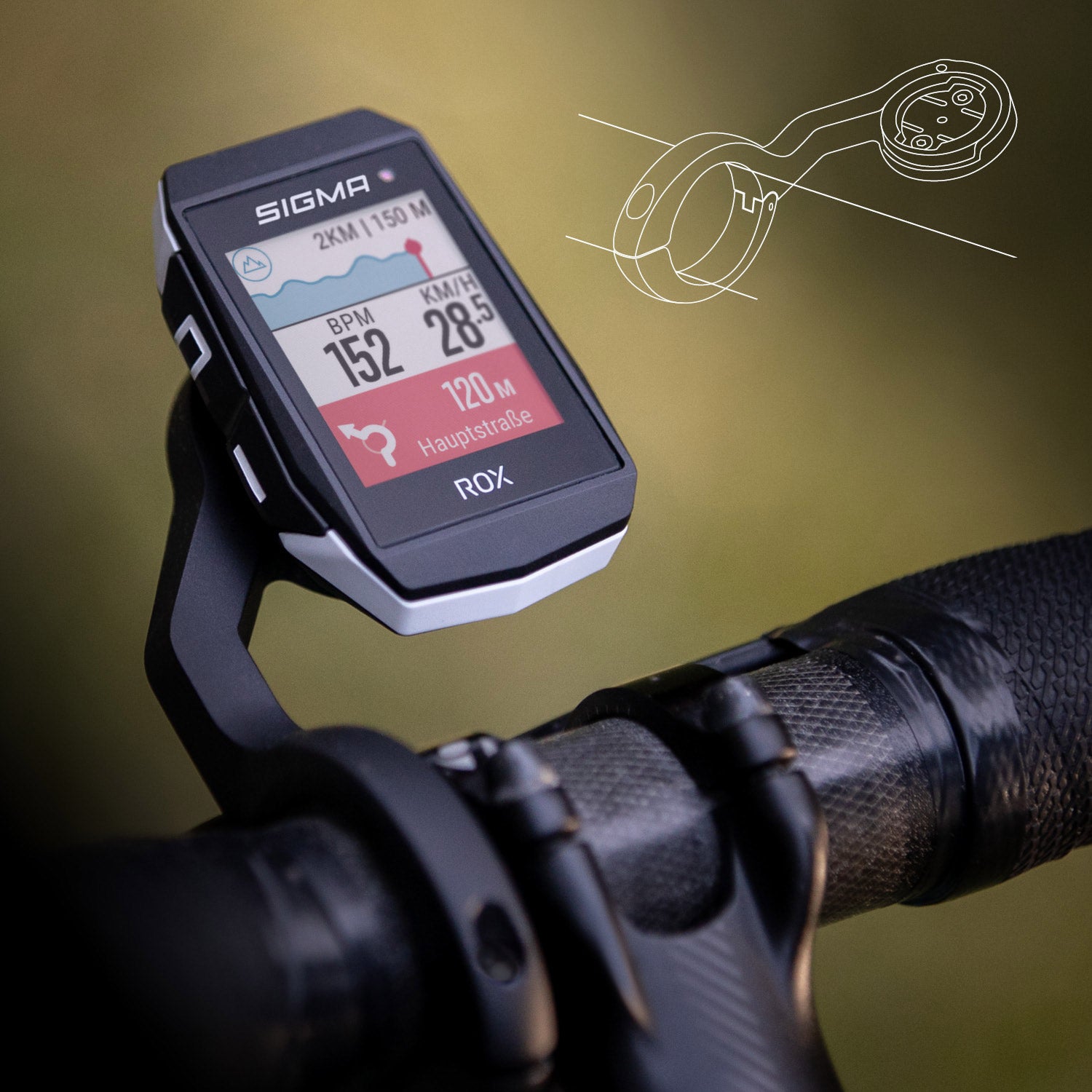 Sigma Rox 11.1 EVO GPS HR Set set wi Short Butler + Ant + Ble Borst + USB-C