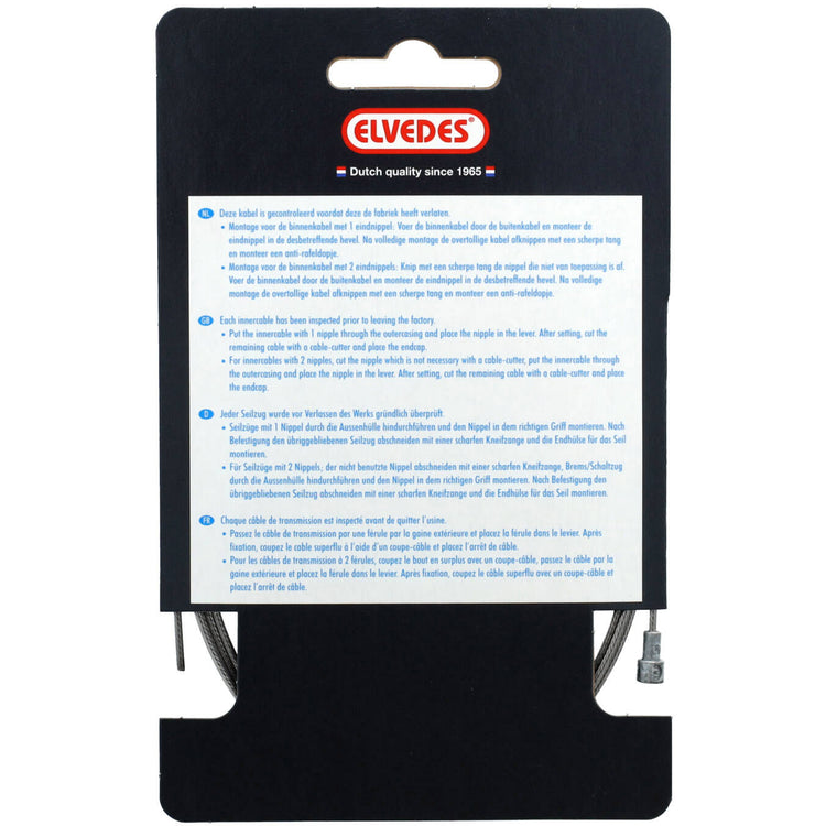 Elvedes Rem Binnenkabel 2000 mm en acier inoxydable lisse Ø1,5 mm V-Nipple