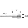 Elvedes Rem Binnenkabel 2000 mm en acier inoxydable lisse Ø1,5 mm V-Nipple