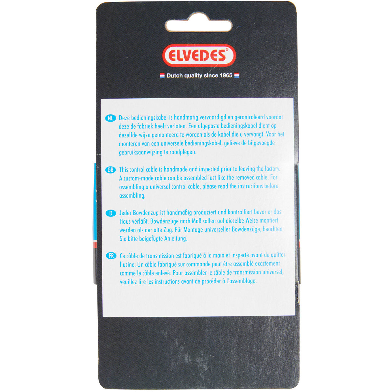 Kit câble de frein universel Elvedes 1700mm 2250mm galvanisé - noir (sur carte)