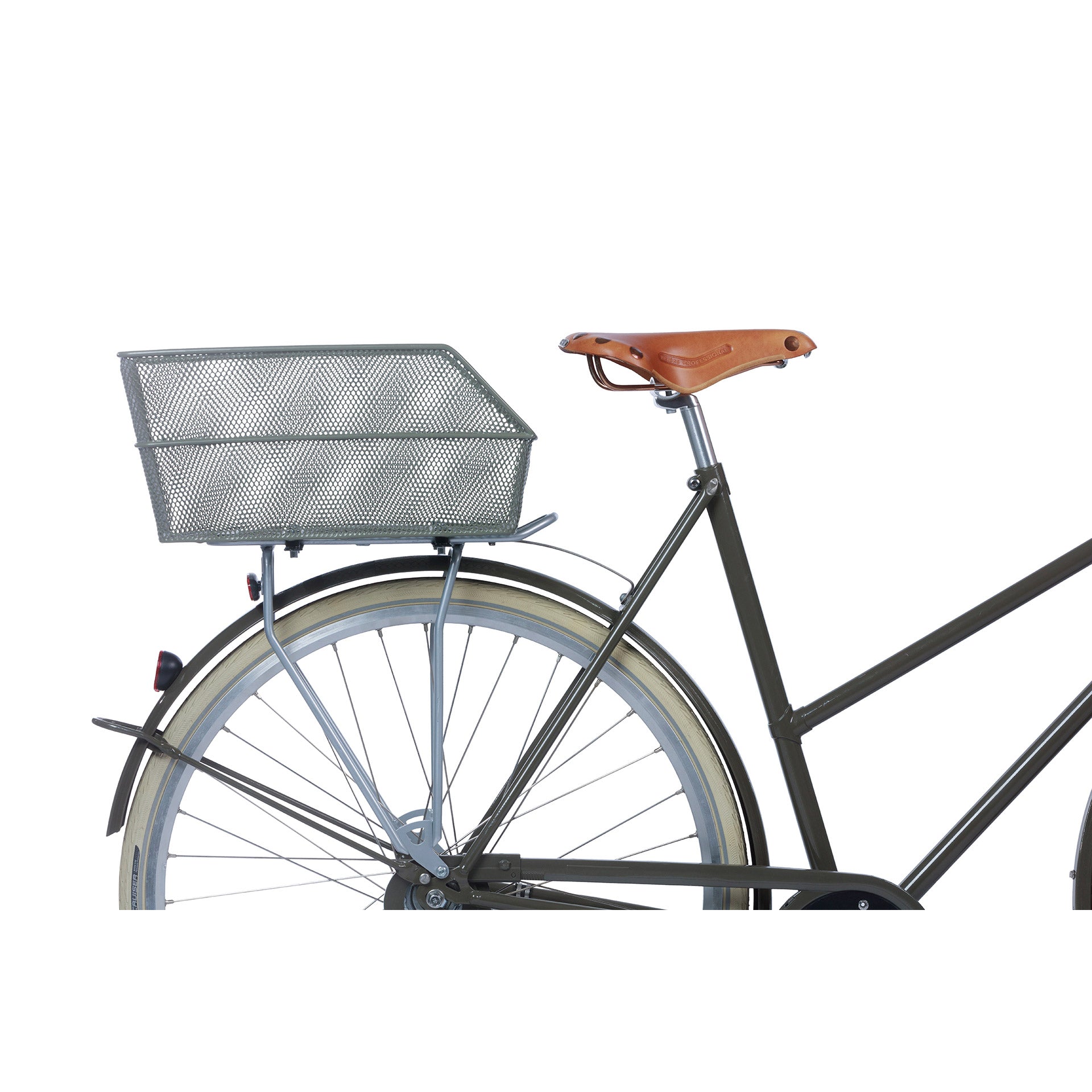 Basil Cento - Panier à vélo - au dos - vert olive