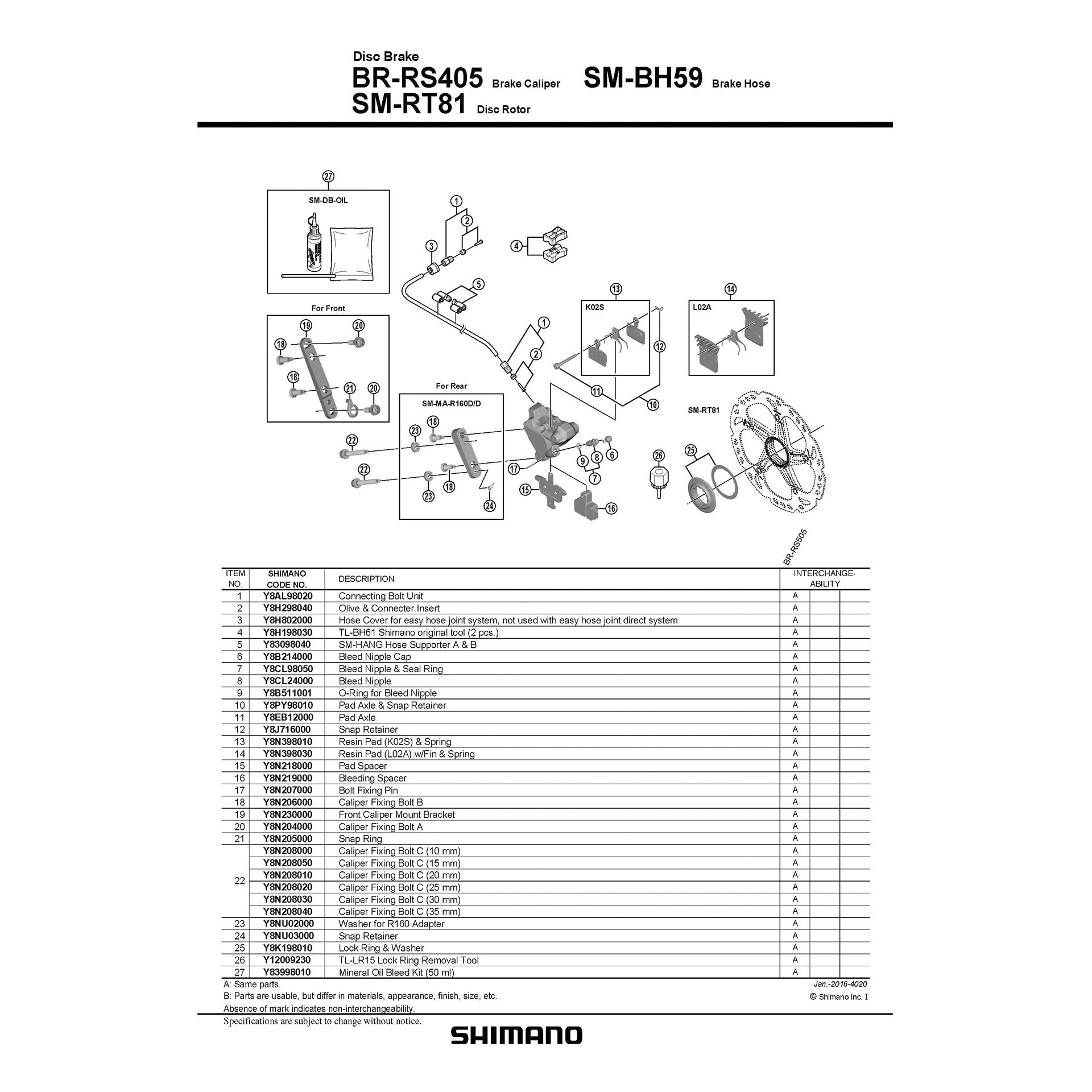 Shimano Centerlock SM-RT81 SUSPLICATION RONNE RONNEMENT