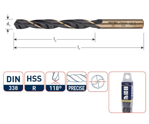 Rotec foret hélicoïdal hss précis 4,8 mm