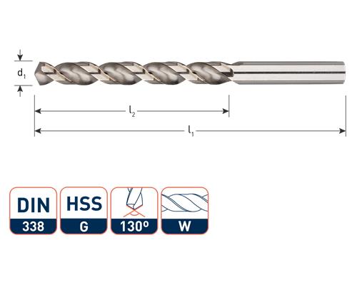 Foret hélicoïdal Rotec din338 alu 9.0