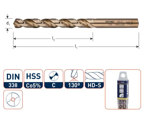 Foret hélicoïdal Rotec din338 co 7,6 mm