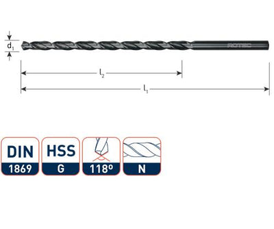 Rotec foret hélicoïdal extra long 8,0x305 210