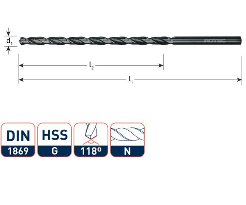 Rotec foret hélicoïdal extra long 8,0x240 165