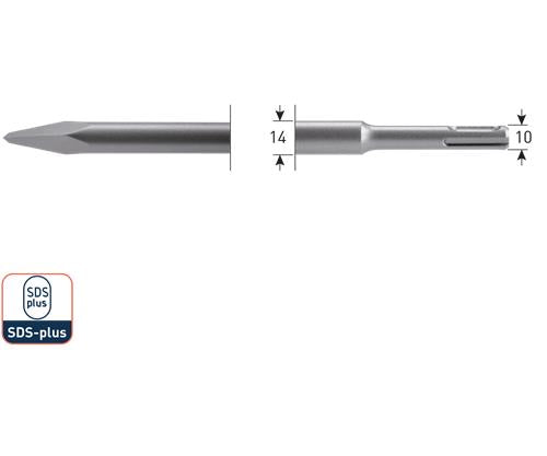 Burin pointu Rotec sds 250mm