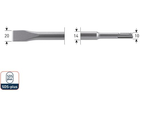 Burin plat Rotec sds 250mm