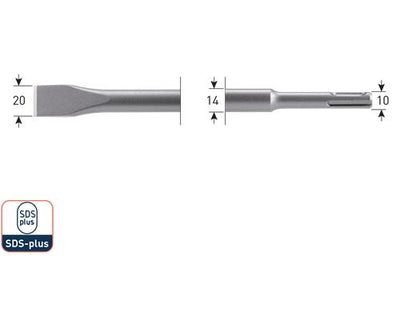Burin plat Rotec sds 250mm