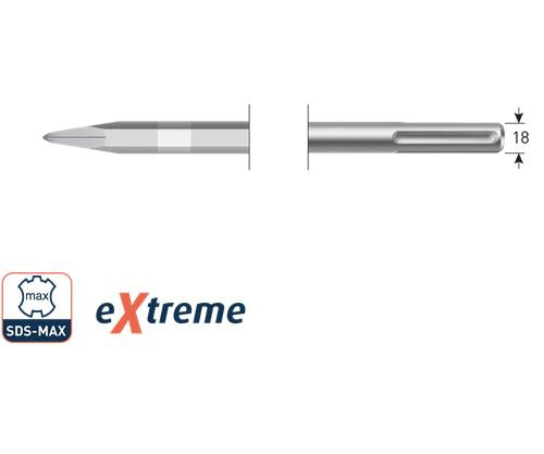 Burin pointu extrême Rotec sds max 400mm