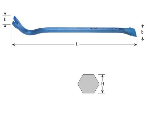 Pied de biche Rotec 18x600