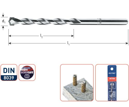 Foret à béton Rotec 3,0 mm