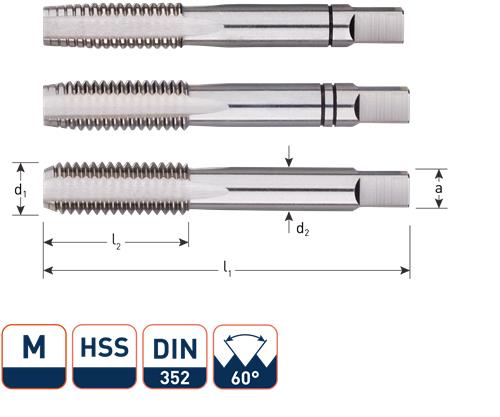 Jeu de tarauds à main Rotec m10