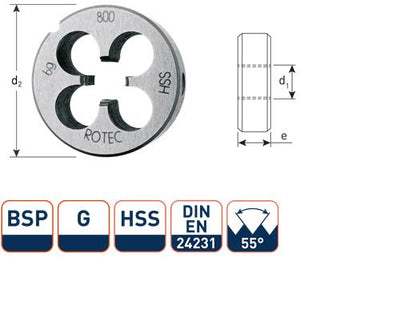 Plaque à découper ronde Rotec bsp g1 4 hss