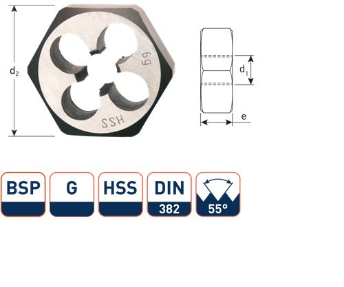 Rotec écrou coupant hexagonal bsp g1 2 din382 hss