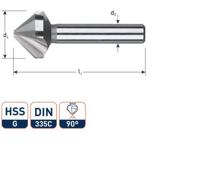 Fraise à fraiser Rotec 90°. 3 couteaux 10,0 mm