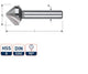 Fraise à fraiser Rotec 90°. 3 couteaux 10,0 mm