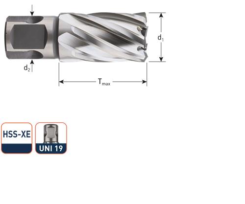 Rotec carottier hss-xe silver-line 45,0mm sl30