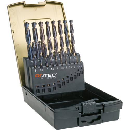 Jeu de forets hélicoïdaux Rotec 1-10x0,5 mm hss-r 19 pièces