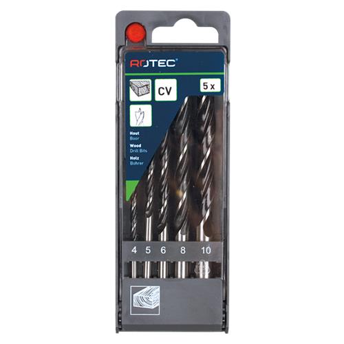 Jeu de forets à bois Rotec 5 pièces 4-10 mm