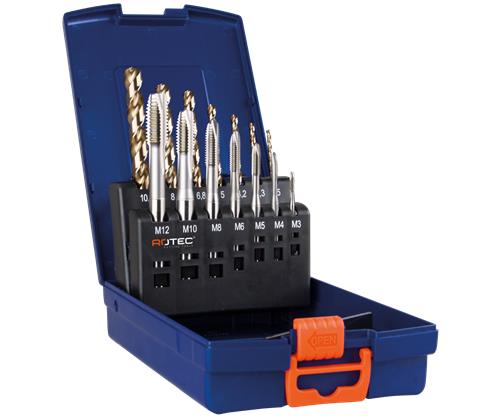 Jeu de tarauds machine Rotec m3-m12 en acier inoxydable + forets
