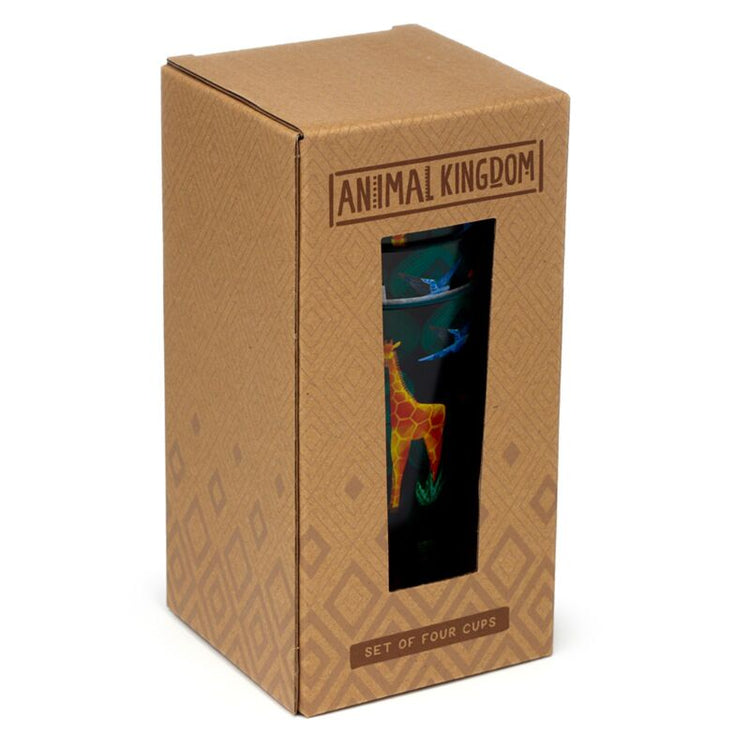 Ensemble riche en animaux de 4 tasses de pique-nique RPET durables 450 ml