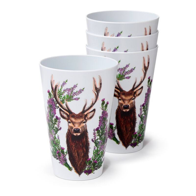 Ensemble Hert sauvage de 4 tasses de pique-nique RPET durables 450 ml