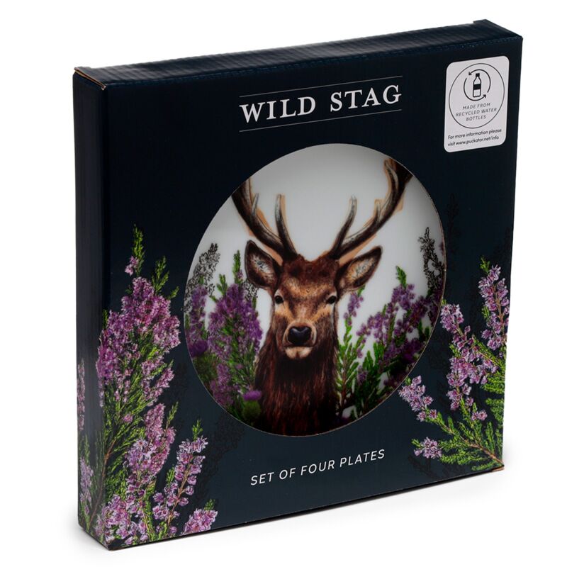 Ensemble de cerfs sauvages de 4 plaques de pique-nique RPET durables