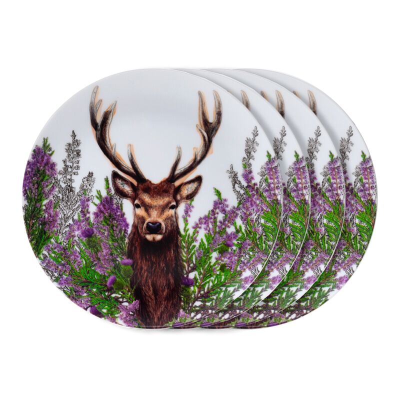 Ensemble de cerfs sauvages de 4 plaques de pique-nique RPET durables