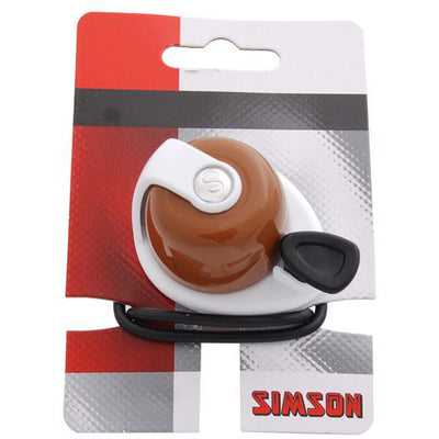 Sonnette de vélo Simson Allure marron-blanc sur carte
