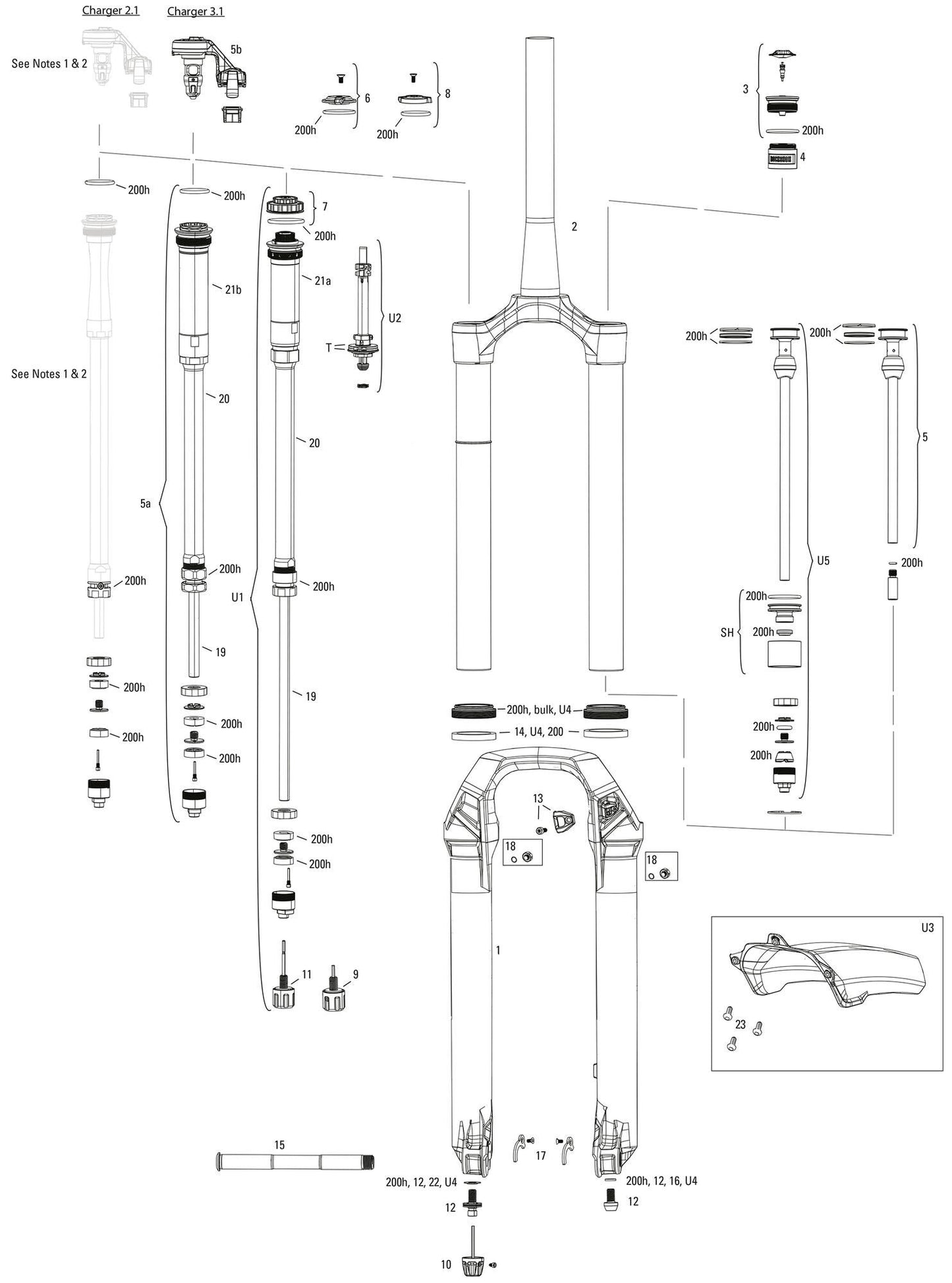 Rockshox Sus.Fork RS Lyrik Ult.rc2 27,5 boost 160 mm noir