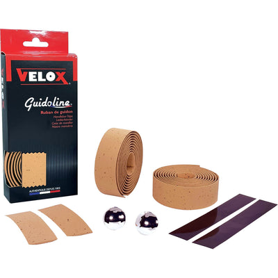 Velox Handlebar Tape Cork Vintage Brown - 1.75m x 30mm - Elastique et amortissant