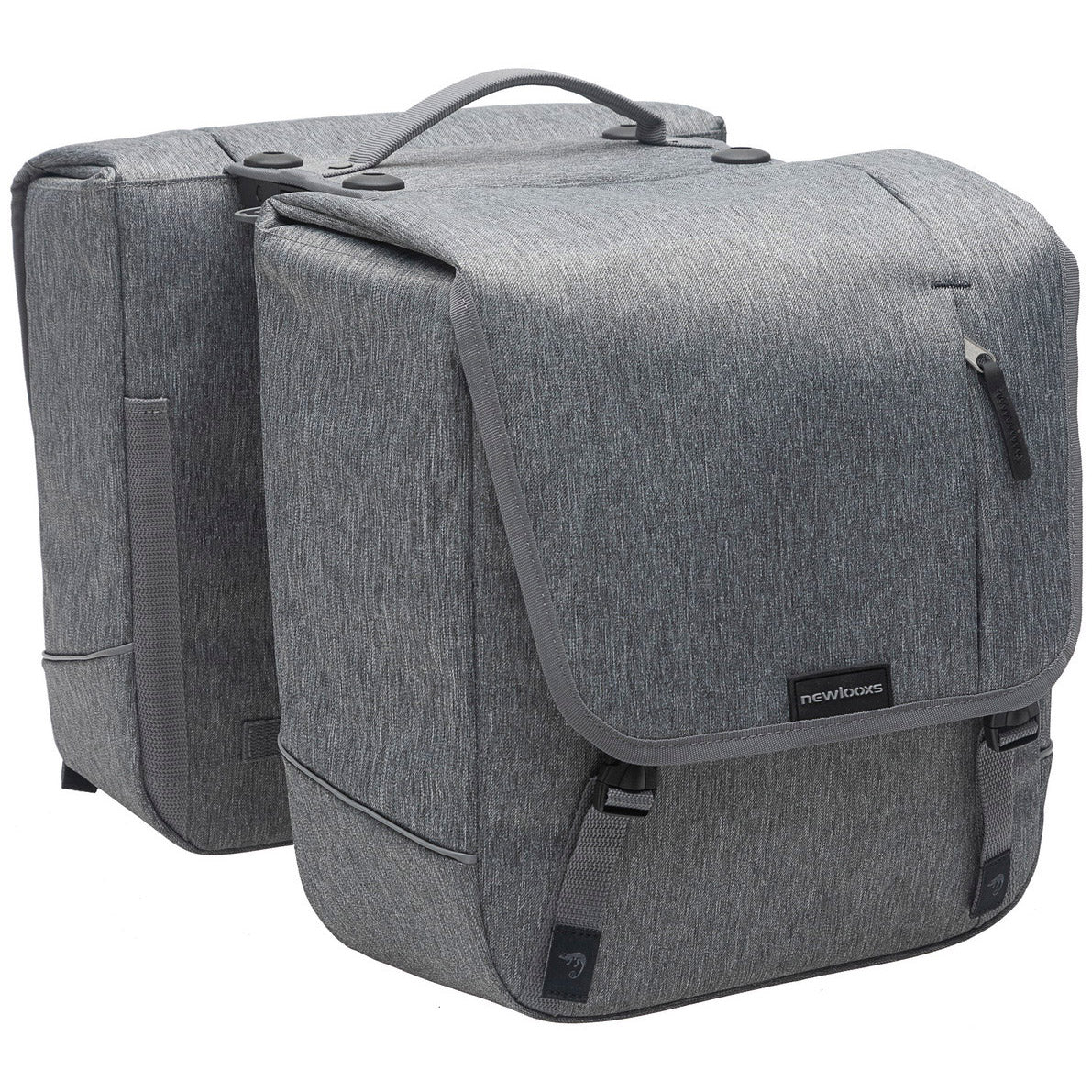 Nova Double - Sacoche double pour vélo, grise, déperlante