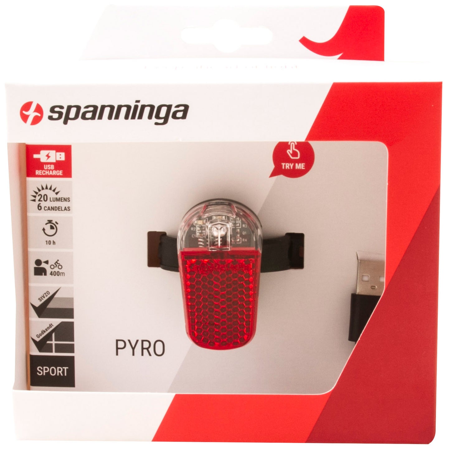 Pyro USB de la lumière arrière rechargeable
