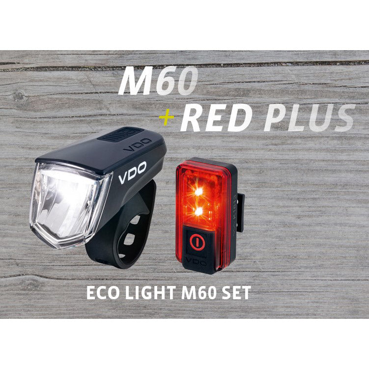 Ensemble d'éclairage VDO Eco Light M60 USB + rouge plus USB