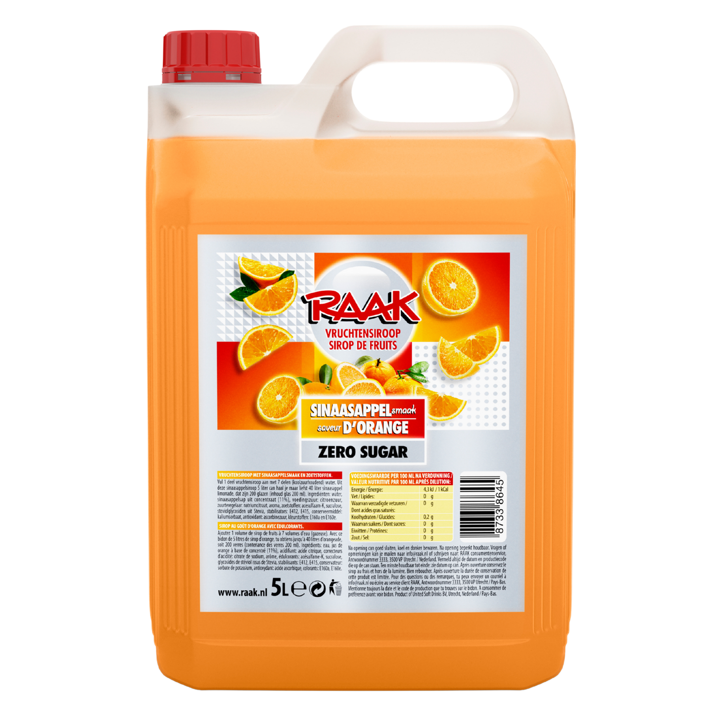 Sirop de fruit Touch zéro sucre orange (5 litres)