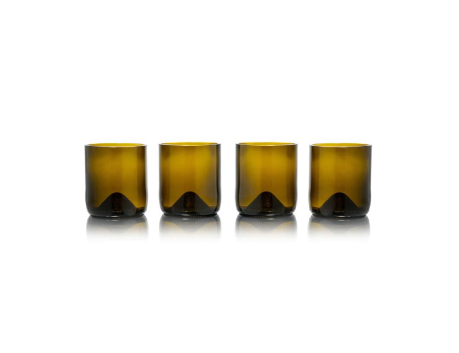 Rebotted Rebotted Glass Short Tubler 4-Pack Olive