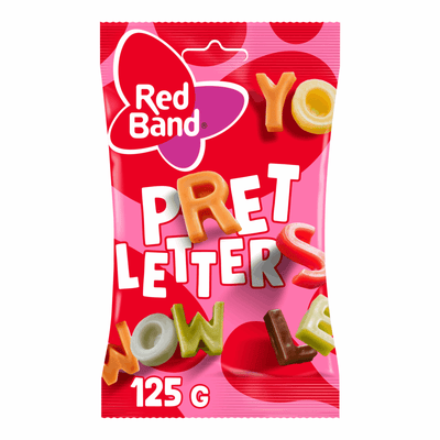 Sachet de lettres amusantes bande rouge (12x 125g)