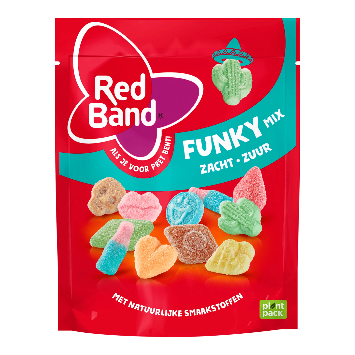 Sachet funky de mélange de bonbons à bande rouge (10x 215gr)